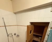 Eingang Sauna mit Dusche